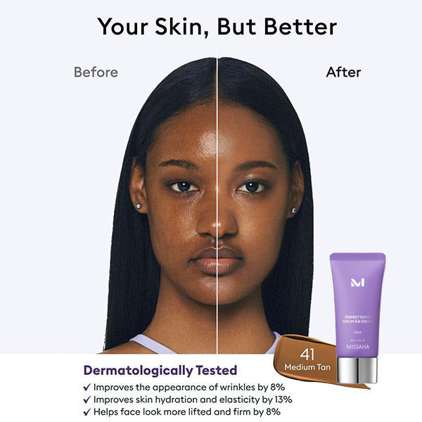 Final 3 Hours: 70%OFF🔥 Perfect Cover Serum BB Cream-Anti-Aging Skin Rejuvenation, Skin Tint, Tinted Moisturizer, Skin Care Foundation Makeup💜